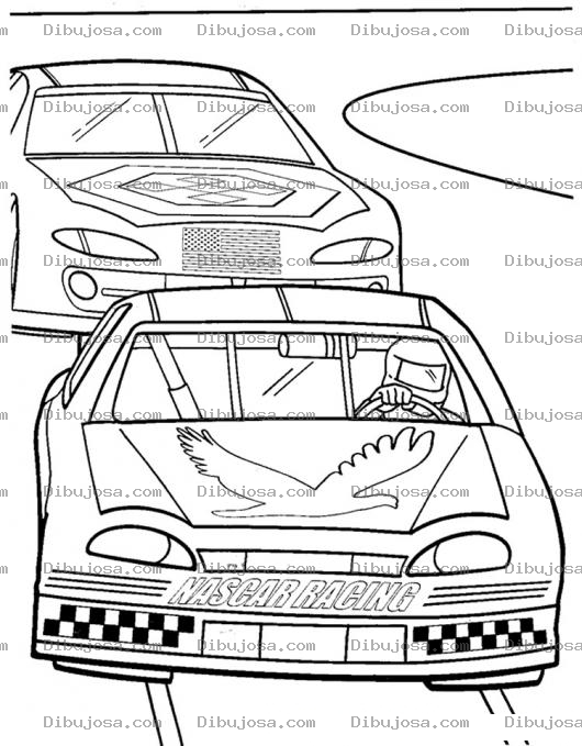 Dibujo para colorear Nascarracing Colorear Carrera De Coches