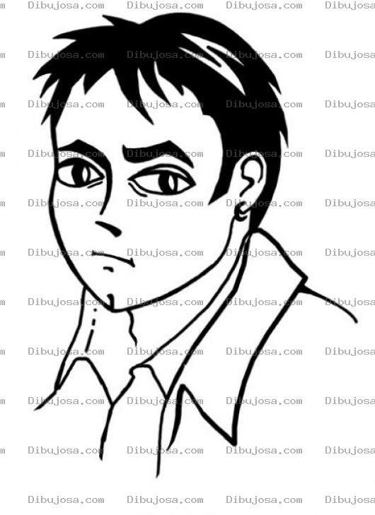 Dibujo para colorear Dibujo De Chico Cejudo Con Arete Para Pintar Y Colorear Muchacho Sejudo