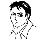 Dibujo para colorear Dibujo De Chico Cejudo Con Arete Para Pintar Y Colorear Muchacho Sejudo