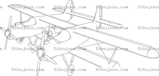 Dibujo para colorear Dibujo De Avion Doble Para Pintar Y Colorear
