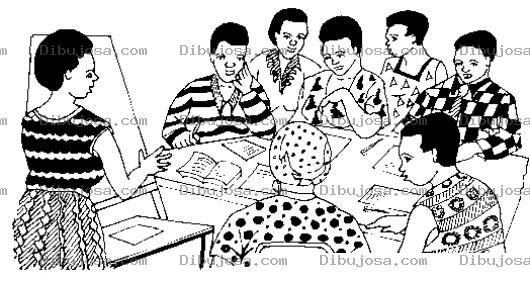 Dibujo para colorear Colegio De Negritos Para Pintar Y Colorear Alumnos Morenos