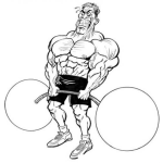 Dibujo para colorear Musculoso Levantando Pesas Para Pintar Y Colorear