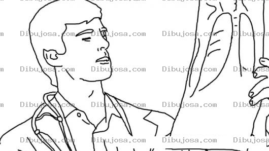 Dibujo para colorear Dibujo De Medico Oncologo Viendo Una Radiografia De Torax Para Ver Si Existe Cancer De Pulmones Par Pintar Y Colorear Medico Radiologo Analizando Una Placa De Rayos X