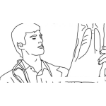 Dibujo para colorear Dibujo De Medico Oncologo Viendo Una Radiografia De Torax Para Ver Si Existe Cancer De Pulmones Par Pintar Y Colorear Medico Radiologo Analizando Una Placa De Rayos X