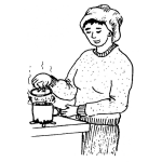 Dibujo para colorear Mujer Hirviendo Agua Para Colorear