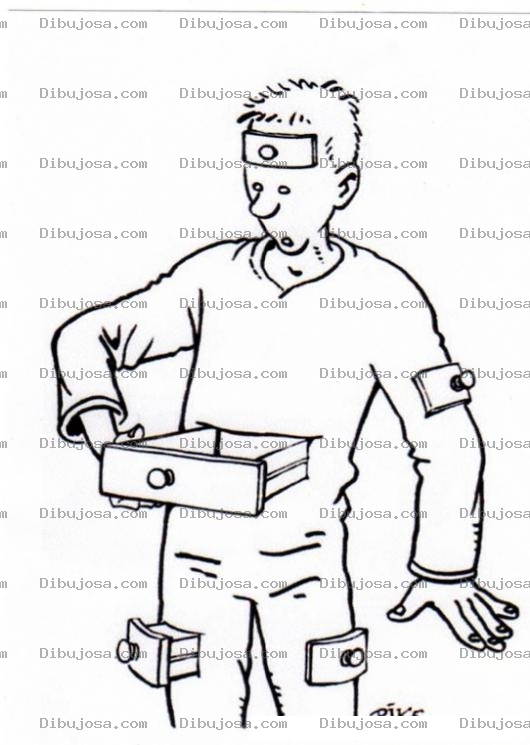 Dibujo para colorear Hombre Gavetero Dibujo De Un Hombre Lleno De Gavetas En Todo El Cuerpo Para Pintar Y Colorear Hombregavetero