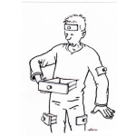 Dibujo para colorear Hombre Gavetero Dibujo De Un Hombre Lleno De Gavetas En Todo El Cuerpo Para Pintar Y Colorear Hombregavetero
