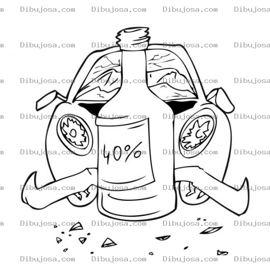 Dibujo para colorear Choque Por Culpa Del Alcohol Para Pintar Y Colorear
