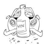 Dibujo para colorear Choque Por Culpa Del Alcohol Para Pintar Y Colorear