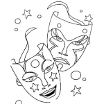 Dibujo para colorear Mascaras de Teatro para colorear