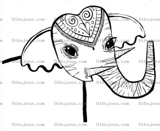Dibujo para colorear Elefante De India Para Colorear