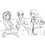 Dibujo para colorear 3 Mujeres Dibujo De Chicas Hablando De Sexo Para Pintar Y Colorear