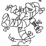 Dibujo para colorear Dibujo De Hombre Quebrado Vendado Y Entablillado Escapando Del Hospital Caminando Para Pintar Y Colorear