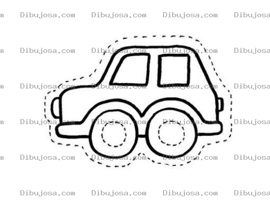 Dibujo para colorear Colorear Carrito para Recortar