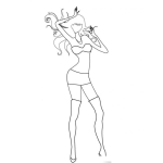Dibujo para colorear Modelo Flaca Para Colorear