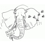 Dibujo para colorear Elefante Pidiendo Ayuda Para Colorear