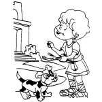 Dibujo para colorear Dibujo De Nino Jugando Con Su Perrito Para Pintar Y Colorear