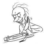 Dibujo para colorear Loco Hambriento Dibujo De Un Loco Saboreandose Un Delicioso Plato De Carne Guisada Para Pintar Y Colorear Hombre Apunto De Comer Un Plato De Carne De Res