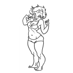 Dibujo para colorear Mujer De Baja Estatura Dibujo De Chaparrita Bonita En Traje De Bano Para Pintar Y Colorear Chaparra De Pelo Corto