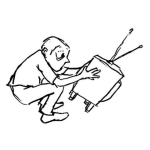 Dibujo para colorear Se Reparan Televisiones Dibujo De Tecnico Reparador De Televisores Para Pintar Y Colorear