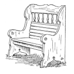 Dibujo para colorear Banca De Madera De Parque Con Soporte Lumbar Para Pintar Y Colorear