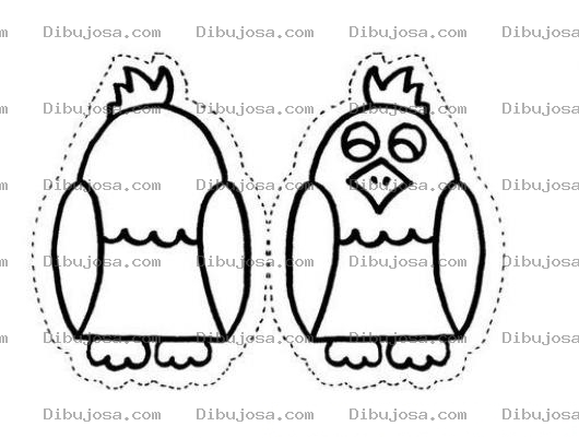 Dibujo para colorear Pollito para Colorear y Recortar