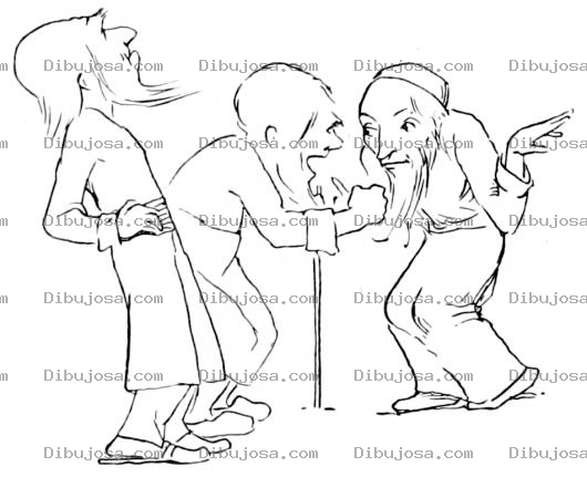 Dibujo para colorear Tres Ancianos Dibujo De Viejitos Platicando Para Pintar Y Colorear