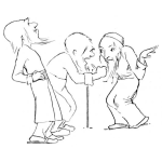 Dibujo para colorear Tres Ancianos Dibujo De Viejitos Platicando Para Pintar Y Colorear