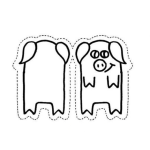 Dibujo para colorear Cerdito para Colorear y Recortar de un cochinito