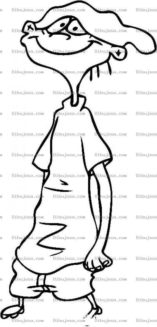 Dibujo para colorear Dibujo De Tontin Estirado Para Pintar Y Colorear