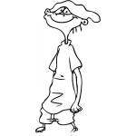 Dibujo para colorear Dibujo De Tontin Estirado Para Pintar Y Colorear
