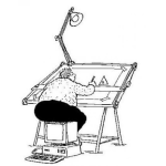 Dibujo para colorear Dibujo De Arquitecto Grodo Sentado Sobre Una Computadora Para Pintar Y Colorear