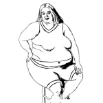 Dibujo para colorear Gordita Simpatica Dibujo De Mujer Obesa Posando Sobre Un Banco Para Pintar Y Colorear