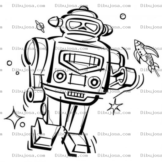 Dibujo para colorear Dibujo De Robot Con Frio Abandonado En El Espacio Para Pintar Y Colorear