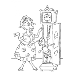 Dibujo para colorear Mama Cabrona Y Su Hijo Cabroncito  Dibujo De Cabrito Jugando A Las Escondidas Con Su Mama Cabra Para Pintar Y Colorear Cabrito Escondido En Un Reloj Esquinero