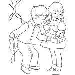 Dibujo para colorear Caballerito Dibujo De Nino Caballeroso Dando Un Regalito A Una Nina Que Le Gusta Para Pintar Y Colorear Caballerosito enamorado