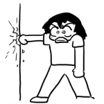 Dibujo para colorear Golpe A La Pared Dibujo De Hombre Enojado Golpenado La Pared Con Su Puno Para Pintar Y Colorear Punetazo A La Pared