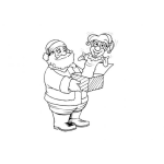 Dibujo para colorear Dibujo De Santaclaus Con Un Regalo Sorpresa Para Pintar Y Colorear Regalo De Bufon