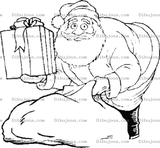 Dibujo para colorear Dibujo De Santaclaus Sacando Un Regalote De Su Costal Para Pintar Y Colorear