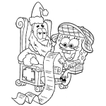 Dibujo para colorear Bobesponja Con Santa Dibujo De Bob Esponja Pidiendo Regalos A Santa Claus Para Pintar Y Colorear