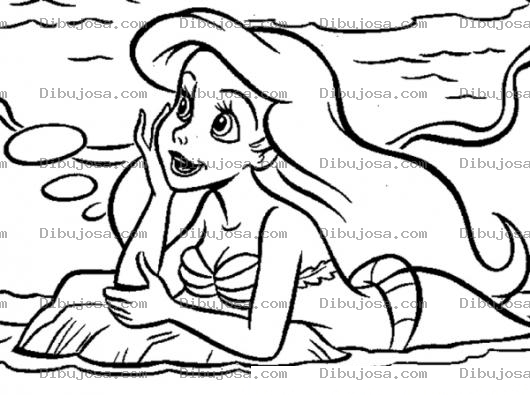Dibujo para colorear La sirenita