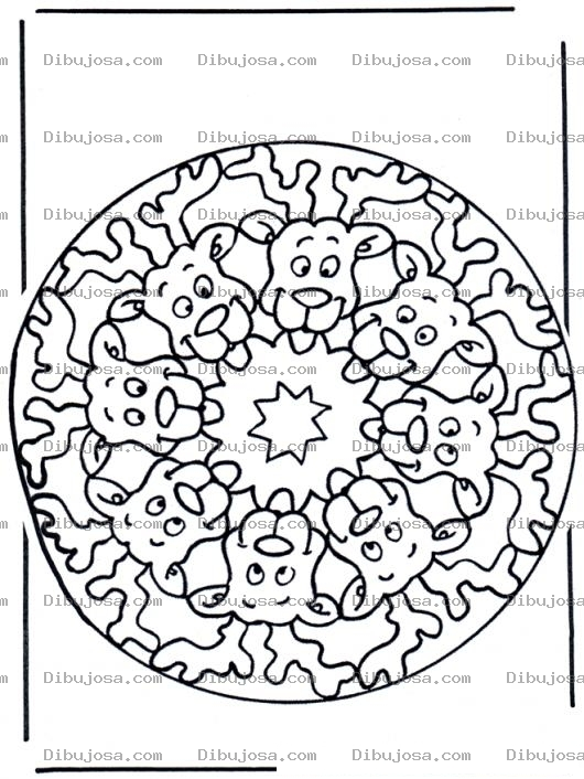 Dibujo para colorear Mandala De Navidad Para Pintar Y Colorear Mandala De Renos