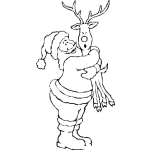 Dibujo para colorear Abrazo De Santaclaus Dibujo De Santaclos Abrazando Y Apretando Fuertemente A Su Reno Rudolf Para Pintar Y Colorear Apreton De Santa Claus