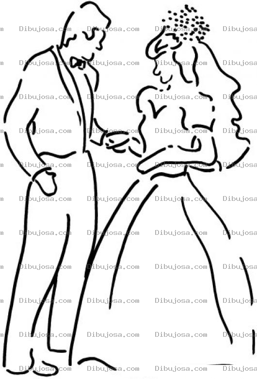 Dibujo para colorear Novios En Boda Dibujo De Prometido Tomando De La Mano A Su Prometida En El Dia De Su Boda Para Colorear Reciencasados