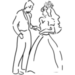 Dibujo para colorear Novios En Boda Dibujo De Prometido Tomando De La Mano A Su Prometida En El Dia De Su Boda Para Colorear Reciencasados