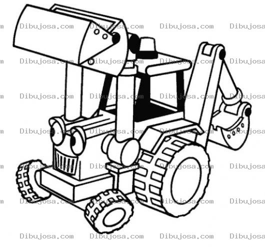 Dibujo para colorear Dibujo De Un Caterpillar De Bob El Constructor Para Pintar Y Colorear Tractorcito Amarillo Con Mano De Mica
