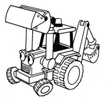 Dibujo para colorear Dibujo De Un Caterpillar De Bob El Constructor Para Pintar Y Colorear Tractorcito Amarillo Con Mano De Mica