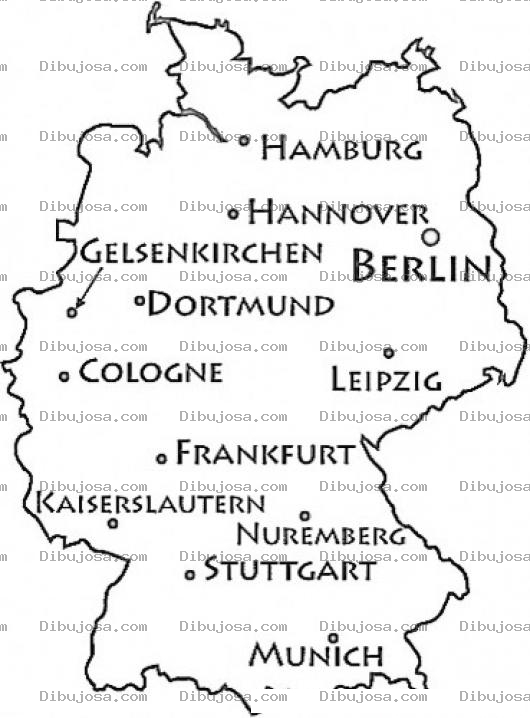 Dibujo para colorear Mapa De Alemania Para Pintar Y Colorear Lamina De Alemania Germania