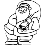 Dibujo para colorear Costaldesanta Dibujo De Satnaclaus Con Su Costal De Regalos Para Pintar Y Colorear A Papanoel Con Su Costalote De Regalos