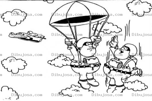Dibujo para colorear Paracaidas Defectuoso Dibujo De Dos Paracaidistas Uno Que Si Se Le Habrio El Paracaidas Y Otro Que No Le Funiona Su Paracaidas Para Pintar Y Colorear Accidente De Paracaiditsta